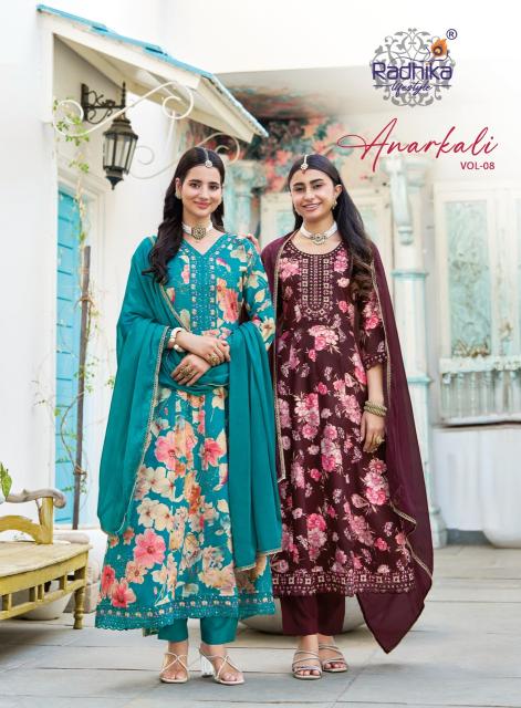Radhika lifestyle anarkali vol 8 anarkali readymade kurtis wholesale  - wholesale export
